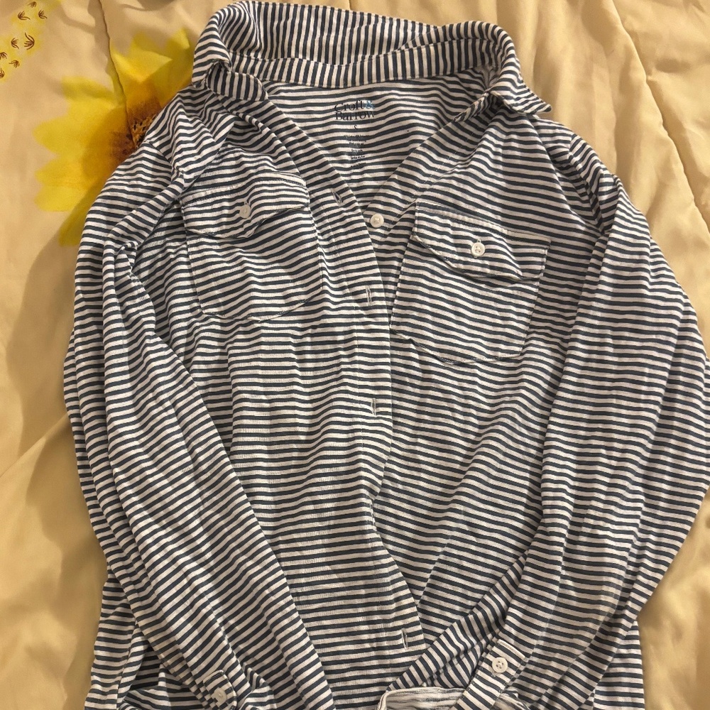 Striped long sleeve blouse